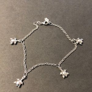 Sterling Silver Turtle Charm Anklet/Ankle Bracelet